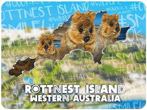 Vælg mellem et stort udvalg af lignende scener. Rottnest Island Quokka and hastags - The 3D Factory