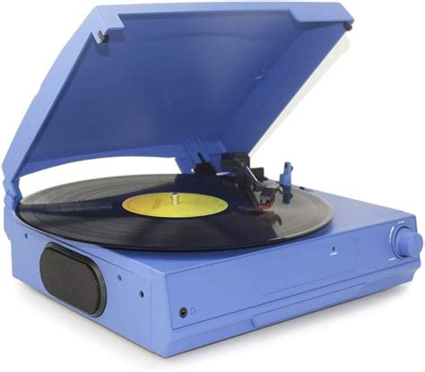 Moorrlii Vinyl Record Player 3 Speed Turntable Blue Tooth