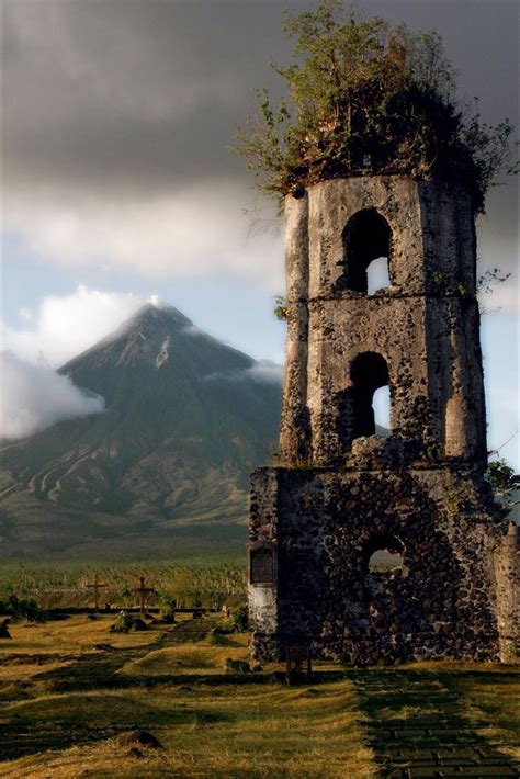 Darkface “ Volcano Ruins By Dvlazar Mt Mayon Volcano And Church Ruins