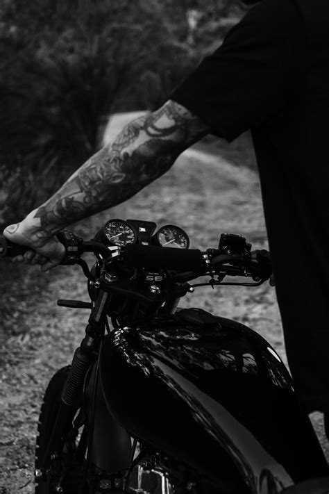 Faceless Biker Standing With Motorcycle On Road · Free Stock Photo