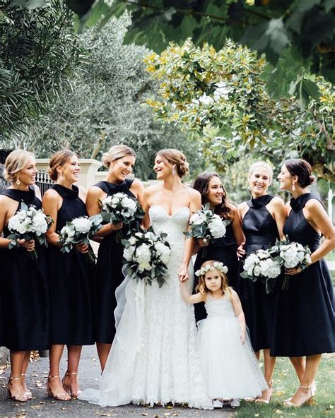 These Black Bridesmaid Dresses Are Fit For A Modern Wedding