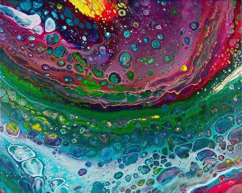 An Abstract Painting With Many Colors And Bubbles