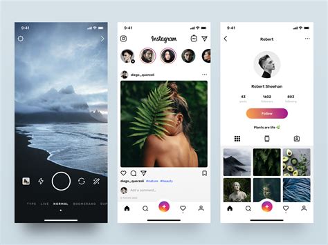Instagram Redesign Visual Concept Social App Design Creative