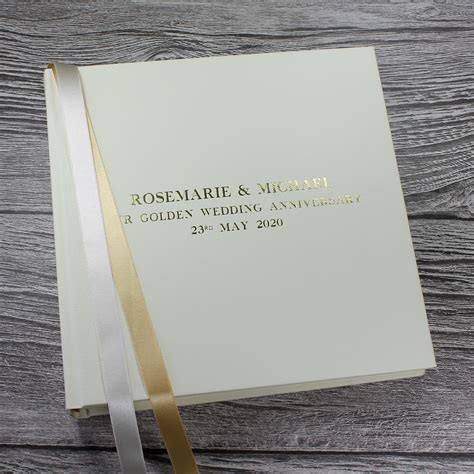 Gold 50th Wedding Anniversary Photo Album Bespoke Album Company