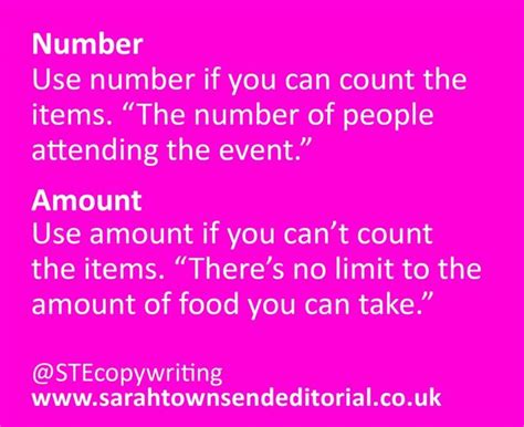 Number Vs Amount Top Tips To Remember Which Is Which Sarah Townsend