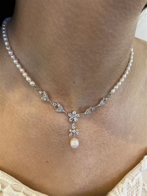 Delicate Pearl Necklace Wilkins Bridal