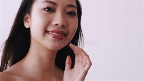 Korean Skincare Facial Treatment Asian Woman Face Stock Video Video