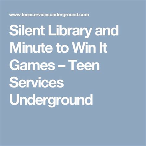 Pin On Teen Librarian Ideas