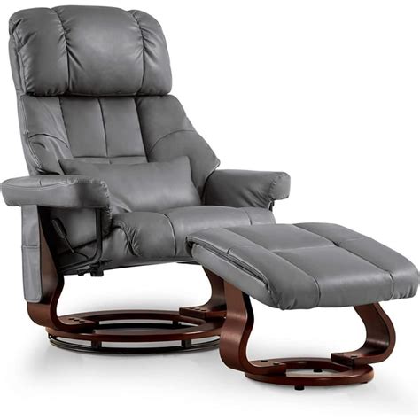 Mcombo Recliner With Ottoman Reclining Chair With Vibration Massage And Removable Lumbar Pillow