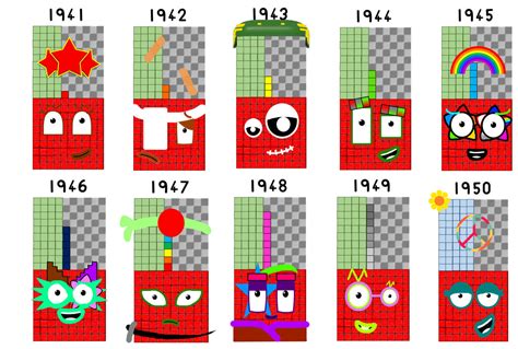 Numberblocks 1941 To 1950 From 20th Century By Silviacat3 On Deviantart