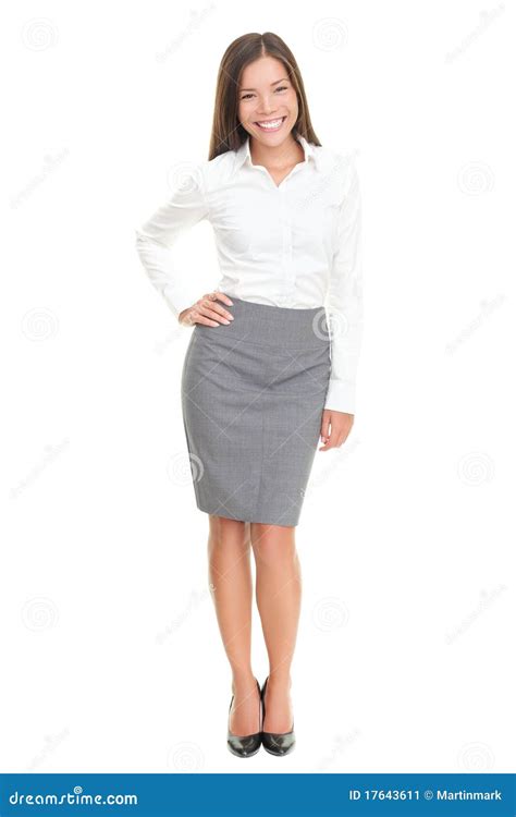 Beautiful Young Business Woman Full Body On White Stock Image Image