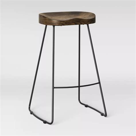 Bar and counter stools are a great way to add functional seating and style to your space. Hull Low Back Barstool Wood/Metal Black - Threshold™ | Bar ...