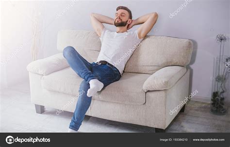 Man Have Rest Sofa Stock Photo By ©saragolfart 193384210