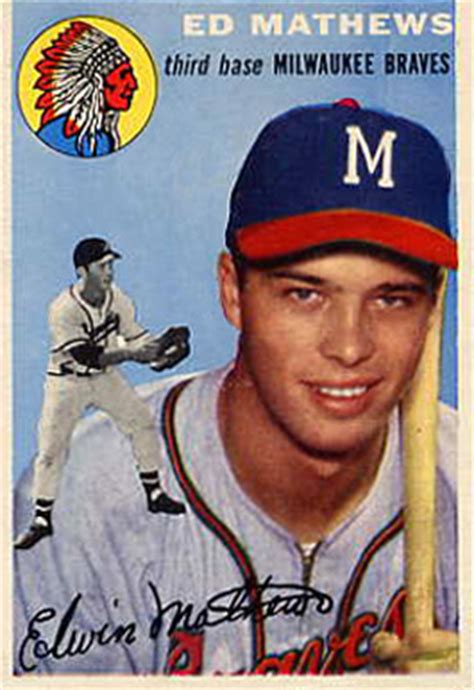 Topps baseball living set card atlanta braves eddie mathews #379. 1954 Topps Eddie Mathews #30 Baseball Card Value Price Guide