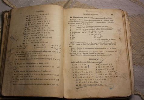Vintage Math Book 1927 Sepia Pages With Script And Scribble Etsy Math Books Math School