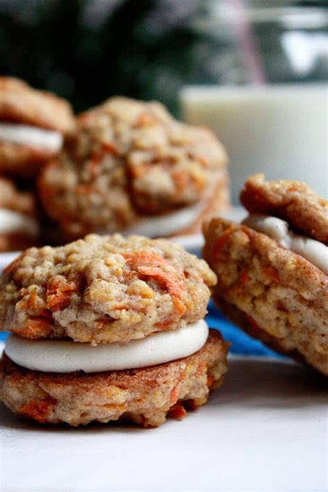 Carrot Cake Sandwich Cookies With Cream Cheese Frosting Filling Tasty