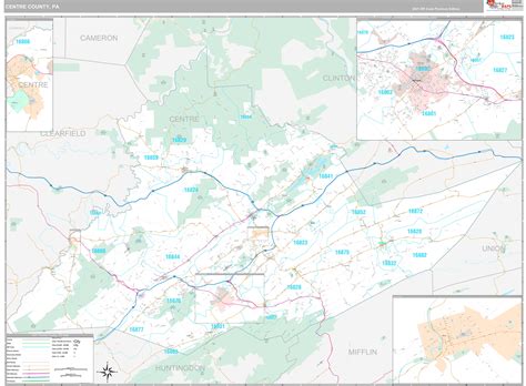 Centre County Pa Wall Map Premium Style By Marketmaps Images And