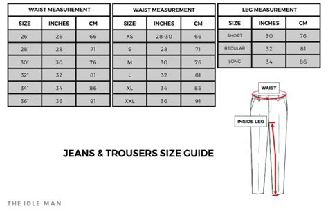 Asos mens jeans size guide