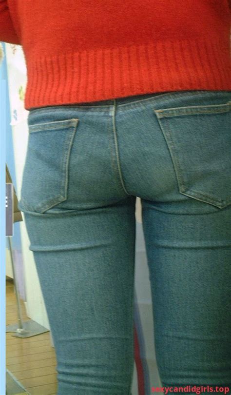 sexycandidgirls top flat booty in blue jeans closeup creepshot item 1