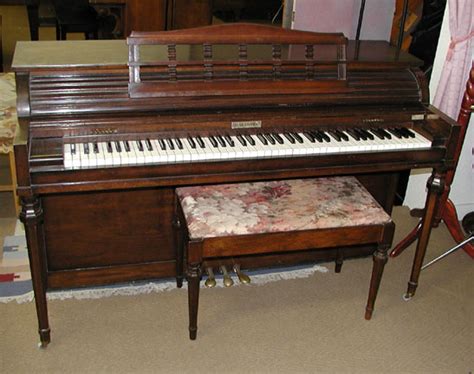 The back side of the piano is fully finished with walnut and caned panels so it can be placed anywhere in a room, small in size, big in personality and sound. 1970 Baldwin Acrosonic 36" Spinet Piano