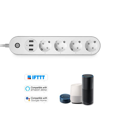 WiFi Smart Power Strip Socket Compatible Voice Control ...