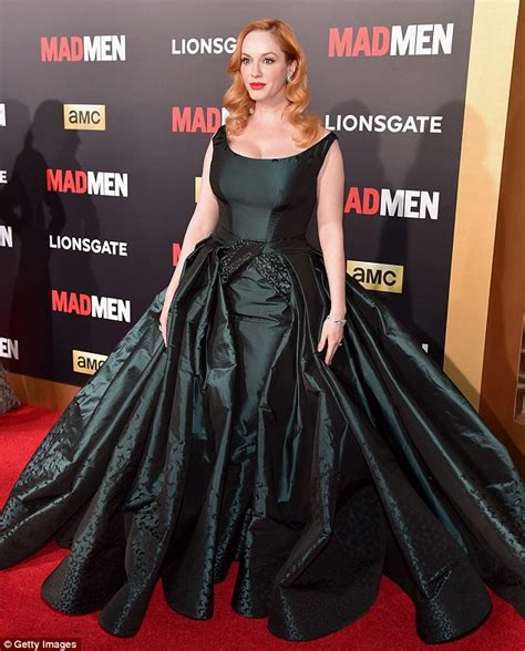 Christina Hendricks Celebrates The Mad Men Finale In Emerald Green Daily Mail Online