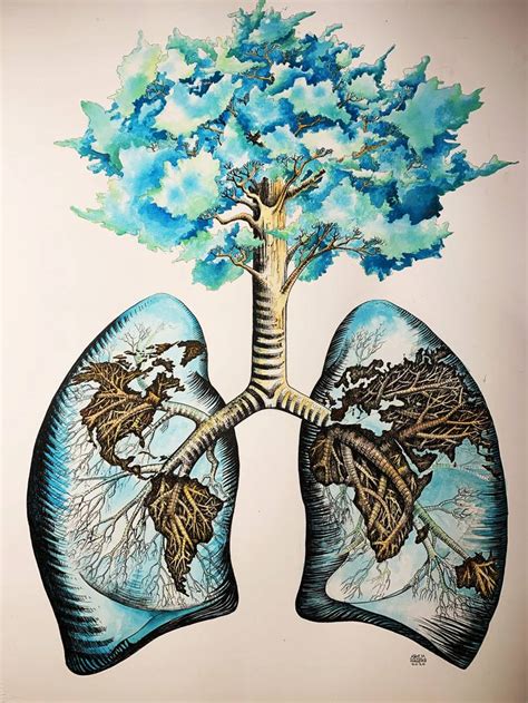 Lungs Art Drawing Artists Kelle Granville