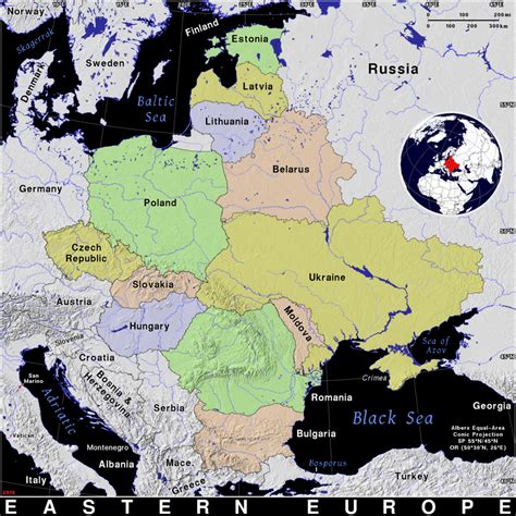 Eastern Europe Map In English Map Of World