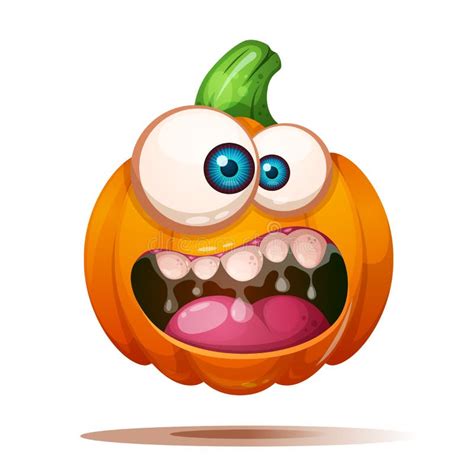 Cute Funny Crazy Pumpkin Characters Halloween Illustration Stock