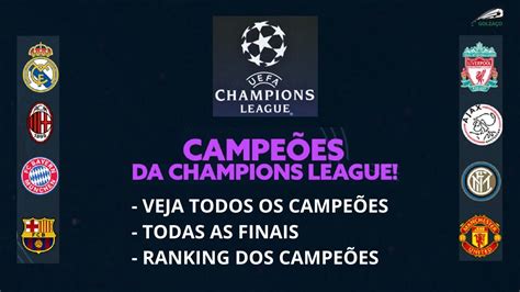 Champions League Todos os campeões 1956 a 2022 Todas as Finais