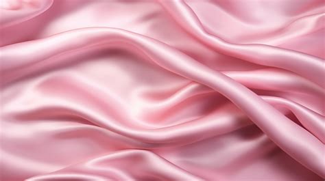 Crumpled Wavy Silk Texture Beautiful Satin Fabric In Pink Color For