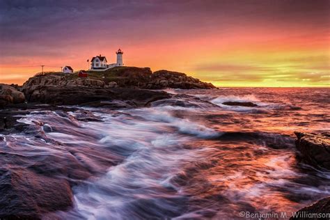 Sunrise At Nubble Lighthouseyorkmaine Maine Photography Maine