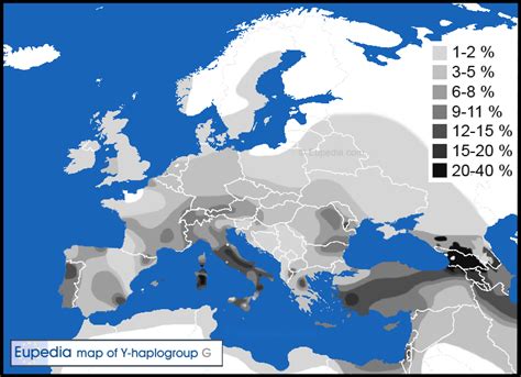 Distribution Of Haplogroup G In Europe North Africa And The Middle