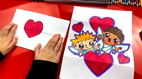 How To Draw A Valentines Day Folding Surprise Art For Kids Hub