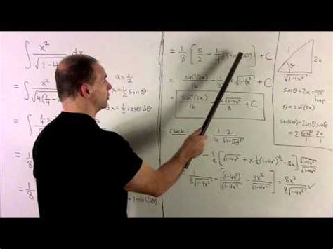 Check spelling or type a new query. Trig Substitution 3 - Integral of x^2/sqrt(1-4x^2) - YouTube