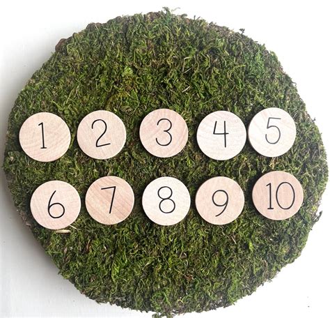 Wooden Number Coins Montessori Math Wooden Number Discs Etsy