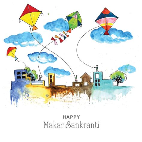 Happy Makar Sankranti Colorful Kites For Festival Of India 4939125