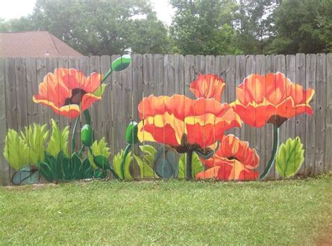 Beautiful Flower Mural Painted On A Fence I Would Love This In My
