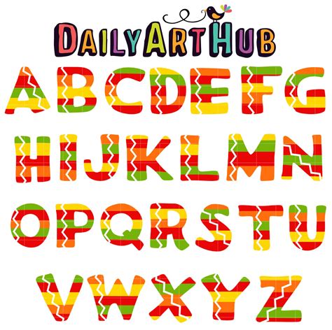 Fiesta Letters Clip Art Set Daily Art Hub Graphics Alphabets