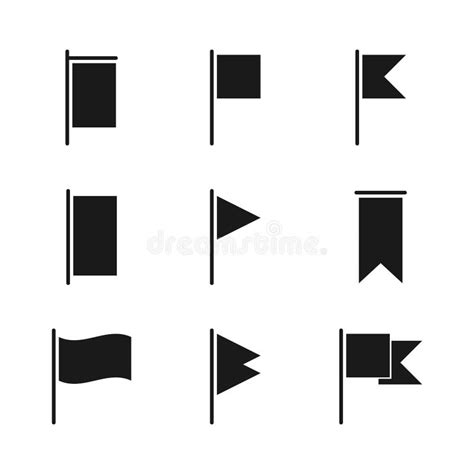 Vector Flags Icons Flags Different Shape Isolated Location Marker