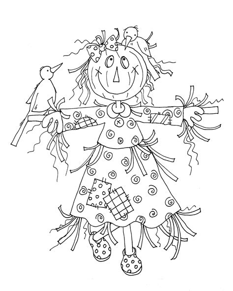 You can print or color them online at getdrawings.com for absolutely free. Girl Scarecrow and Birdie Friends | Digi stamps, Fall ...