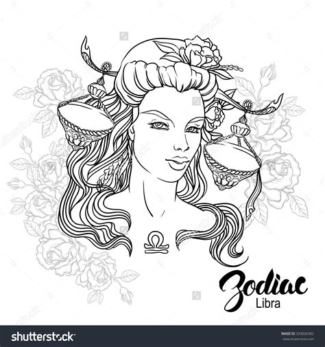 The sun never goes retrograde, and likewise, leos are renowned. Zodiac Libra Girl Coloring Page | Shutterstock 329026382 ...