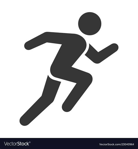 Run Icon Running Man On White Background Vector Illustration