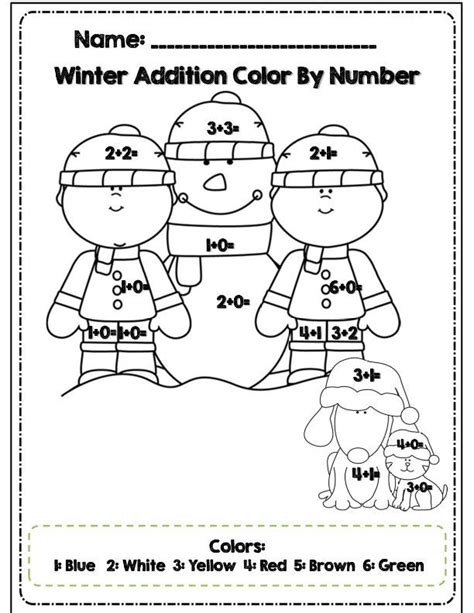 Color By Number Winter Worksheets - Coloring Home
