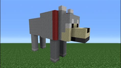 Minecraft Tutorial How To Make A Wolf Statue Youtube