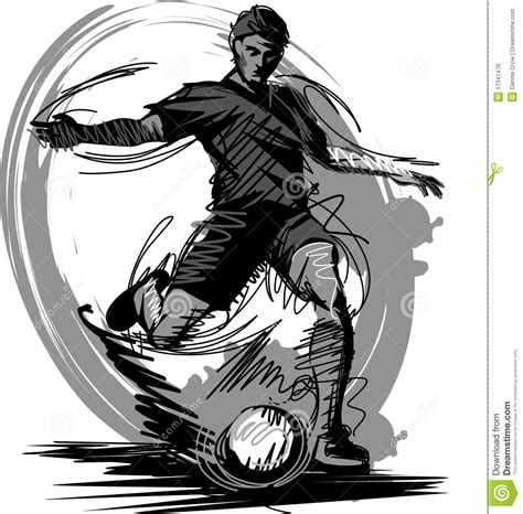 Download Soccer Player Kicking Ball Vector Silhouette Stock Vector - Illustration of illustrations, logo ...