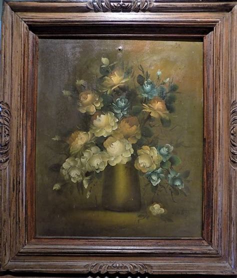 Antique Floral Oil Painting Illegible Signature Anyone
