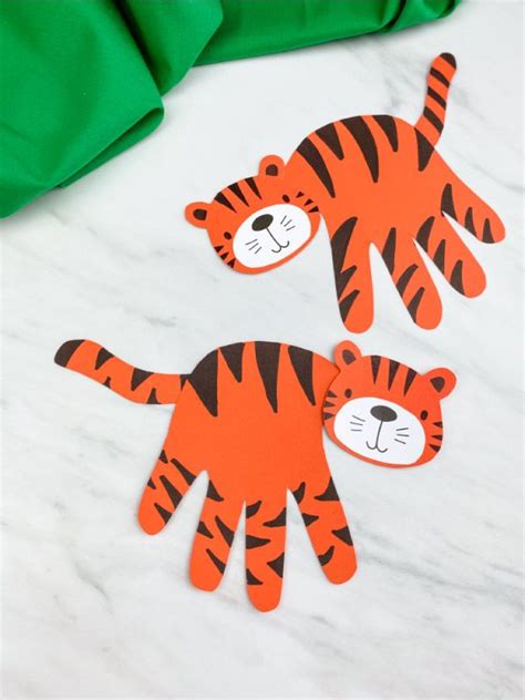 Handprint Tiger Craft For Kids Tiger Crafts Animal Crafts For Kids