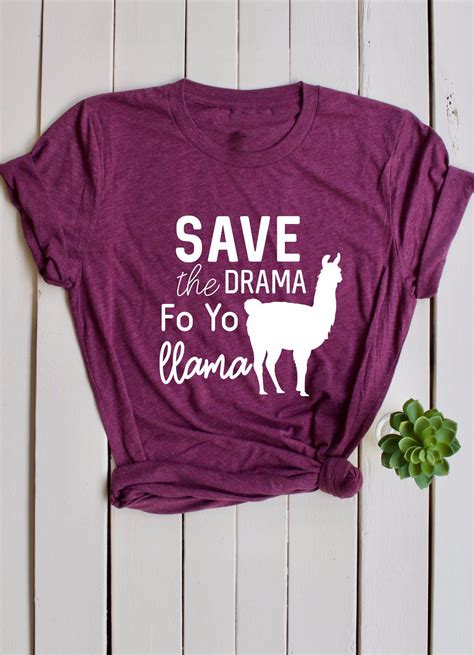 SAVE THE DRAMA FO YO LLAMA TEE MAROON Tees Everyday Outfits Llama
