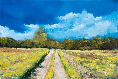 Oil Painting Road Fields Fine Topalski Paintings